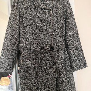 Womens Black and White Coat